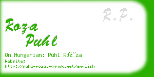 roza puhl business card